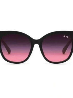 QUAY Women's ITS MY WAY QW-000144 Matte Black/Black Pink Fade Lenses Sunglasses